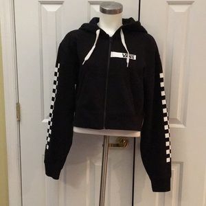 Vans (off the wall) black and white  zip up hoodie NWOT